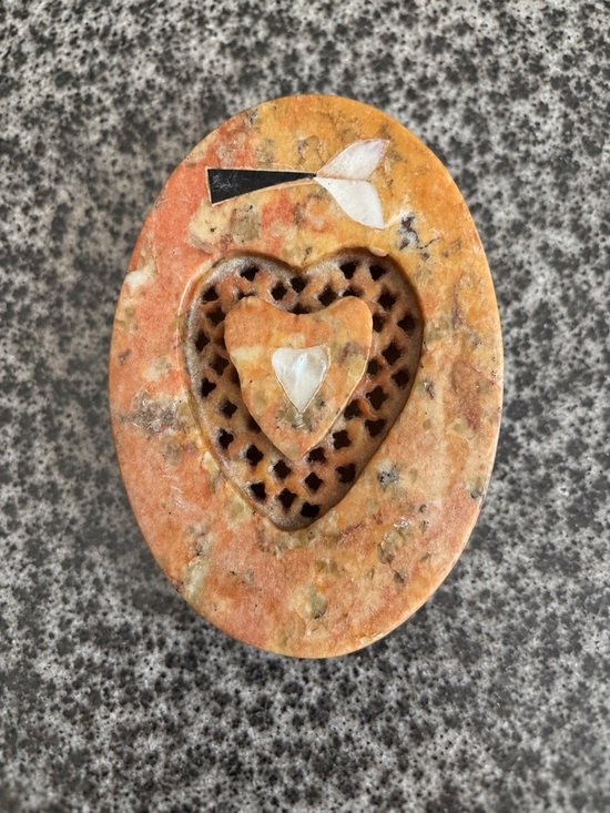 Other - Vintage Hand-Carved Soapstone Heart Trinket Potpourri Box